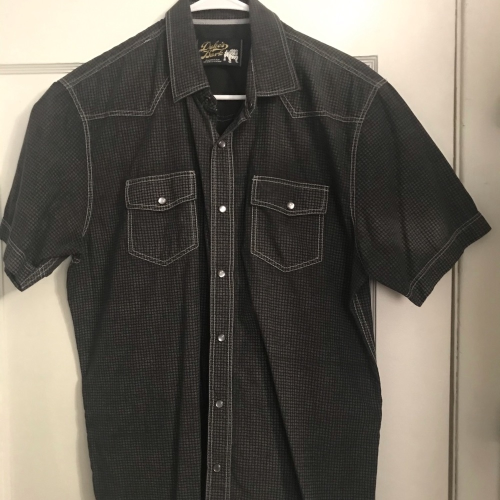 🖤 DUKE’S BARK Men’s snap front short sleeve